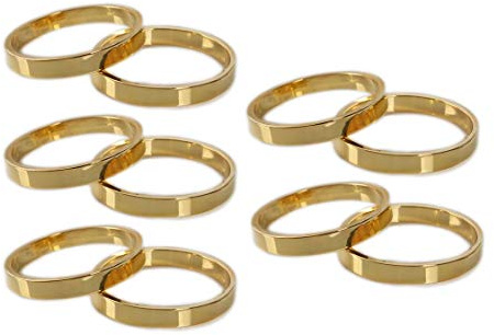 Yalulu 10 Stück Serviettenringe Set, Gold Edelstahl Serviettenhalter für Hochzeit Geburtstag Weihnachten Taufe Kommunion Dekoration