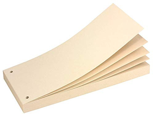 Lot de 70 bandes de séparation Block Beige chamois 180 g/m² 24,0 x 10,5 cm, Intercalaires Classeur