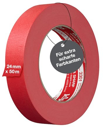 Kip Ultra Sharp® - Kreppband für Malerarbeiten 24 mm x 50 m | Perfekte Farbkanten ohne Vorstreichen dank Ultra Sharp Technologie | Malerkrepp zum Streichen und Lackieren | UV-beständig bis 80°C