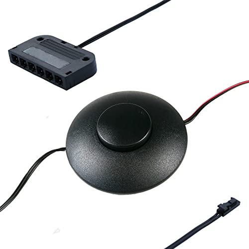 kalb | Fußschalter, dimmbar, LED Ministecksystem, schwarz, mit 6-fach Adapter