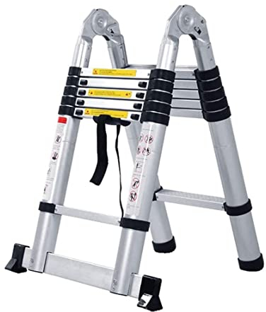 TREPPE Scala Telescopica Alluminio Doppio Lato 3,8 m (1,9 m + 1,9 m)