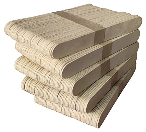 Netuno 300 palillos de madera naturales 15 cm lisos sin astillas para manualidades y bricolaje palos tipo helado espátulas de madera