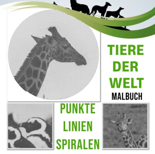 Tiere der Welt Punkte Linien Spiralen Malbuch: Sammlung von weltweiten Tieren mit 30 versteckten Bildern im Inneren | Gag Geschenke | White Elephant Geschenke | Weihnachtsgeschenke