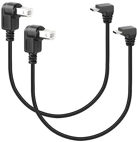 SinLoon USB B to USB C Printer Cable 2Pcs USB2.0 Type B to Type C Cable Compatible with Printer, MIDI Controller, MIDI Keyboard and More (Type B (up))