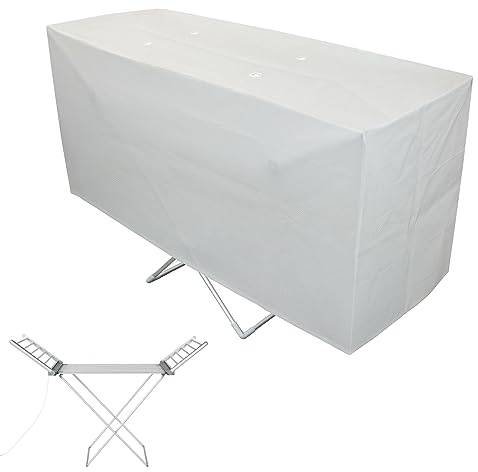 Delixike Beheizte Wäscheständerabdeckung, Beschleunigt das Trocknen, Winterkosten sparen, Weiß, Oxford Fabric