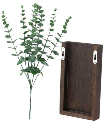 CAXUSD 1satz Hängender Holzblumenpot Mit Kunstpflanze Dekorative Wandvase Im Landhausstil Für Wohnzimmer Büro Pflegeleicht Und Langlebig Für Künstliche Pflanzen Körben