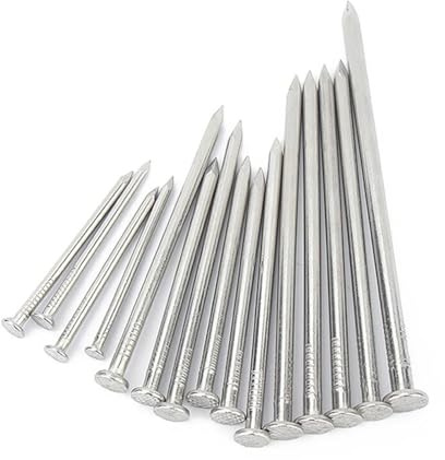 100 Pcs 16-100mm Flat Head Hardened Cement Steel Nails High Strength Iron Nails Round Head Special Use On Concrete Brick Wall(M5X100mm (10pcs))