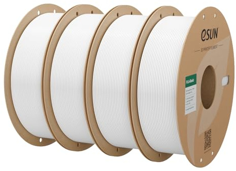 eSUN PLA-Filament 1,75 mm, PLA Basic 3D-Skrivarfilament Dimensionell Noggrannhet +/- 0.05 mm, 1 kg per Spole, 4 Spolar Filament för 3D-Skrivare,Kallt vitt*4