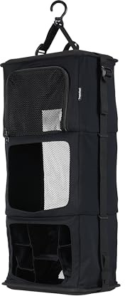 Tropicfeel Wardrobe in All Black | Système d'armoire de voyage/organisateur de vêtements | Tient dans n'importe quel sac à dos ou sac de 60 cm x 28 cm x 18 cm | Organiseur de voyage à suspendre (tout