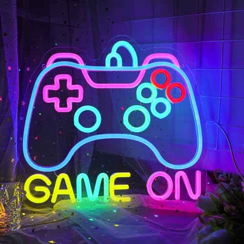 DWOOKE Gaming neonskylt, USB-driven LED-spelkontroll, spelrumsdekor för pojkar, barn och tonåringar