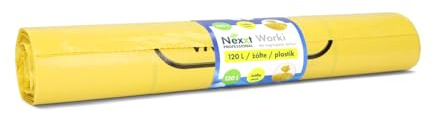 Emerson 20 reißfeste Müllsäcke | gelbe säcke, gelber sack extra starke Abfallsäcke | 1er Pack Gelb Rollen | 120L Fassungsvolumen 70x105 cm | stabile Müllbeutel aus umweltfreundlicher Recyclingfolie