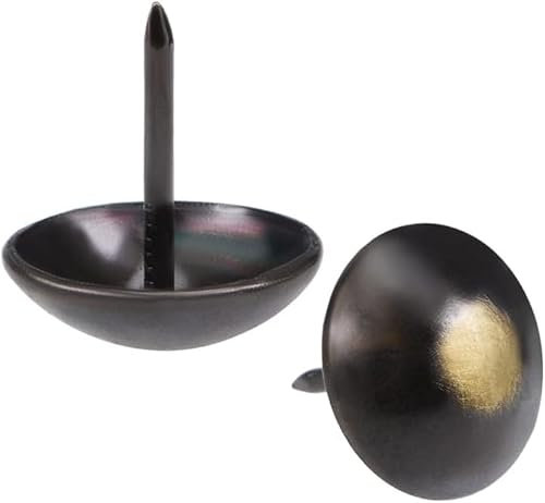 WUSHADEHANS Polsternägel, 80 Stück Polsternägel, 19 mm Kopfdurchmesser, 21 mm Länge, antike runde Daumennägel, schwarz