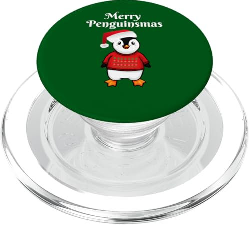 Frohe Weihnachten lustiger süßer Pinguin in Weihnachtsmannmütze Urlaub PopSockets PopGrip für MagSafe