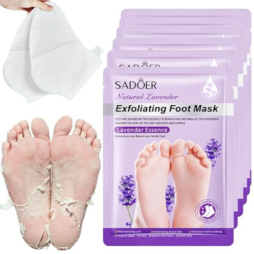 6 Paar Fußmaske,Fussmaske Feuchtigkeitsversorgung,Fussmaske Socken mit Lavendel,Foot Peel Mask Zur Hornhaut Entfernung,Fußmaske Hornhaut Ideal für Männer und Frauen,für Trockene und Rissige Füße