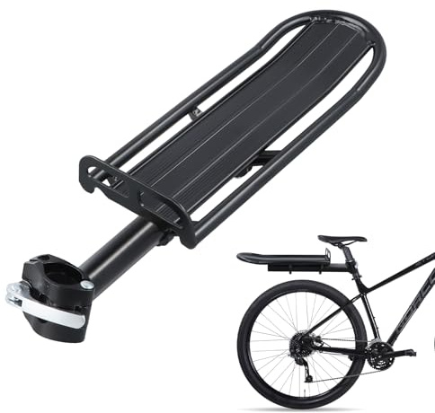 Porte Bagages Vélo, Vélo Porte-Bagages Arrière Réglable Alliage d'Aluminium Universel pour VTT, Vélo de Route, Capacité 8kg/17.6lb, Étagère à Bagages Accessoire de Cyclisme pour 31,8 mm