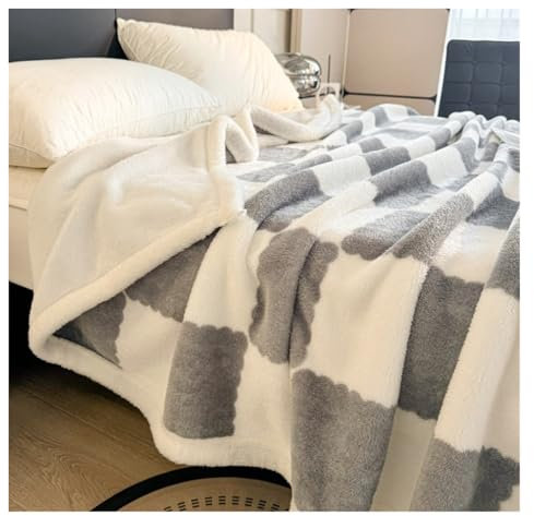 REIFOR Decke Wohndecke Kuscheldecken Dicke Überwurfdecke Mit Schachbrettmuster for Die Couch, Weiche, Gemütliche Decken for Das Sofa, Warm Decke Kuschelig Sofa(G,200x230cm)