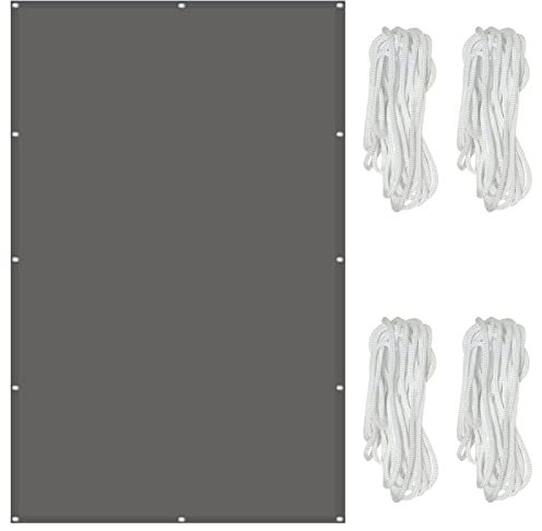Pali per vela ombreggiante, 2 x 6 m, protezione dai raggi UV, per esterni, patio, sabbia, grigio scuro, permeabile all'aria, resistente alle intemperie, 22622