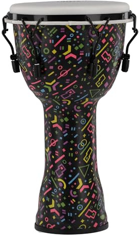 GEWA Liberty Djembé Mechanically Tuned - Durchmesser: 10 (25,4 cm) - Höhe: 19,5 (49 cm) - Anzahl Spannhaken: 6 - Muster: Crazy Neon