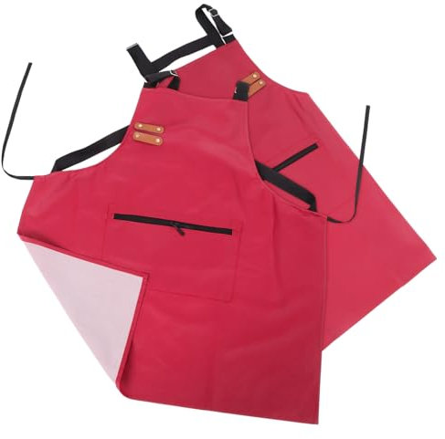 AUTSUPPL 2stücke Teiliges Verstellbare Pu-schürzen Mit Tasche Für Frauen Wasserdichte Kochschürzen Ölbeständige Schürzen Für Küche Für Kochen Und Backen