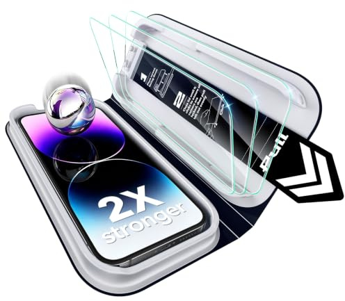 ESR 3 Stück für iPhone 14 Pro Max für Panzerglas, Classic | One-Pull Schnellinstallation, 2X Stoßschutz, 9H gehärtetes Glas, Vollflächig Displayschutzfolie, UltraFit-Ablage,Blasenfrei