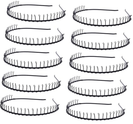 SKISUNO Cerchietti per Chioma Neri Pettine a Denti 31 Set da 24 Pezzi in Ferro Fascia Semplice per Chioma da Ragazza Fissaggio Quotidiano per Donne Accessori Eleganti