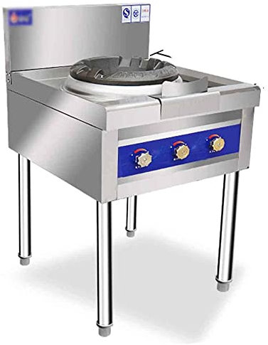 Fornello a Gas Commerciale in Acciaio Inox Singolo Bruciatore per Cucina Professionale Compatibile con Gas Naturale e GPL