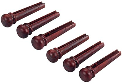 ifundom 6-piece Redwood Acoustic Guitar Bridge Pins Set Sturdy String Pegs for Folk Instruments Guitar Parts Accessories