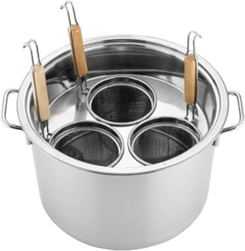 ERSINIAN Marmite à pâtes en Acier Inoxydable, cuiseur à pâtes avec Panier-Filtre, marmite à Vapeur pour Cuisine Domestique, marmite à pâtes (3/4 Trous), 3 Trous (3 Trous)