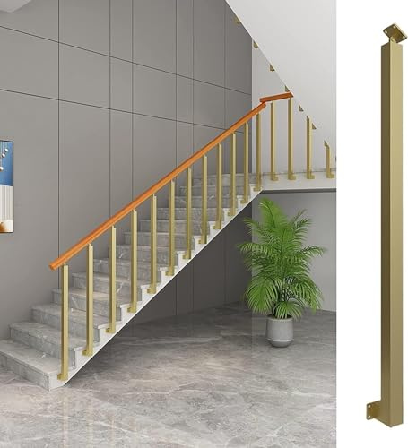 Escalier d'intérieur en métal - Axe de balustrade - Colonne de support carrée de 85 cm pour plates-formes de grenier/porche - Poteau de clôture durable pour la sécurité et le style