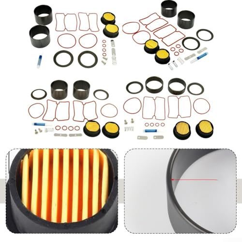 Kit di manutenzione per compressore d'aria silenzioso ad olio, set completo di 20 componenti per efficienza (750 W)