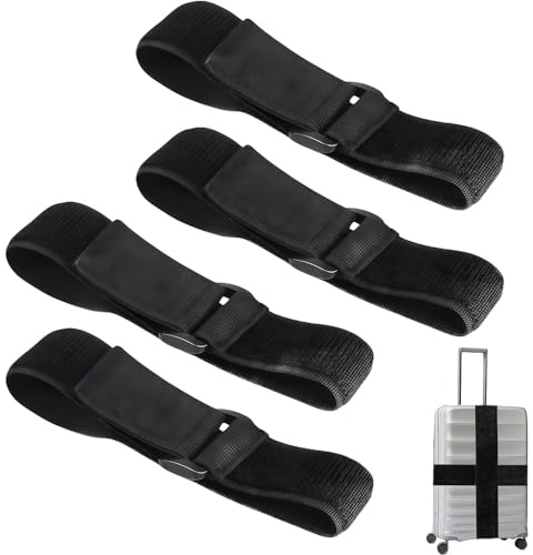 4 PCS Adjustable Straps Yoga Mat Strap, Elastic Straps Adjustable Elastic Strap, Suitable for Fixing Camping Tents, Bike Racks and Road Travel Luggage with Yoga Mats