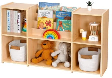 OOOK Kinder Bücherregal und Spielzeugorganizer, 2 stufiges Horizontal Regal