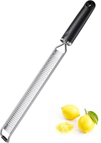 Cheese Grater with Slip-Free Grip, Lemon Zester for Gitrus fruits, Chocolate, Hard Cheeses