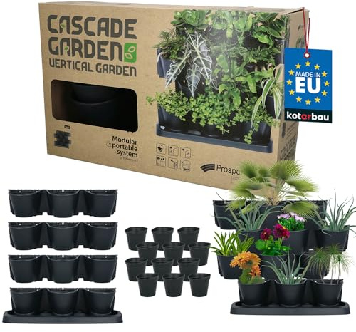 KOTARBAU® Vertikaler Garten - 59 cm - Modular - Hochbeet Balkon mit 4 Etagen - aus Kunststoff - Blumentopf für Outdoor & Indoor - Anthrazit