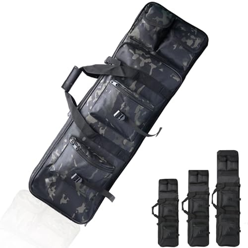 wasserdichte Doppel Waffentasche, Gewehrtasche 2 Langwaffen,Gewehr Futteral,Outdoor Taktischer Waffenkoffer, Sturmgewehr Tasche für Schießen und Jagen, Futteral Langwaffen mit (Size:94cm,Color:C)