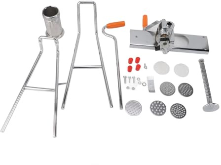 ANKROYU Máquina para hacer pasta manual profesional Prensa de pasta resistente de acero inoxidable con 7 bases estables de cuatro patas para uso en el hogar, cocina, restaurante