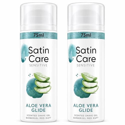 Travel Size Shaving Gel for Sensitive Skin with Aloe Vera (Pack of 2) -Moisturising Shave Gel for Smooth, Irritation-Free Shave on Legs & Body, Carry-On Friendly (for Men & Women)