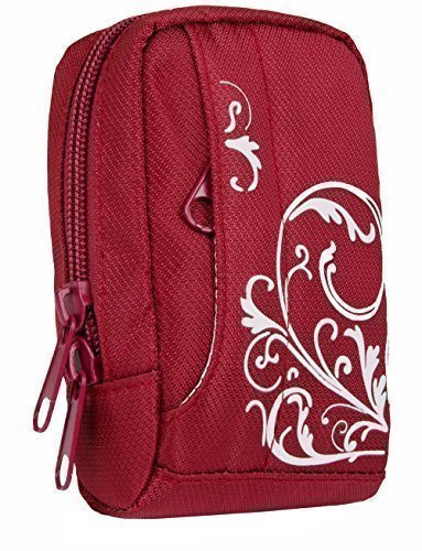 Baxxtar Kameratasche mit Stil für Digitale Kompaktkameras (mit Gurt und Gürtelschlaufe) - rot - PowerShot SX740 SX730 SX720 - CyberShot HX99 - Lumix DMC TZ71 TZ61 - Tough TG-7 TG-6