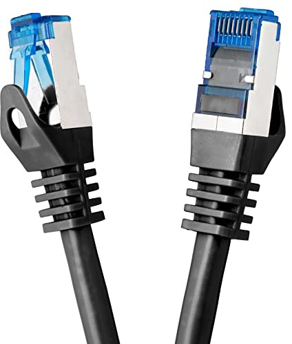 BIGtec Cavo Ethernet CAT 7 Cavo Lan 2m Cavo di Rete RJ45 Cavo Patch nero 2 Metri Gigabit POE PC Gaming-Cavo Accessori PS5 compatibile PS4 xBox Switch Ethernet Router Smart TV Box NAS