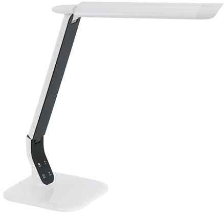 EGLO LED Tischlampe Sellano, 1 flammige Tischleuchte mit Touch | Farbtemperaturwechsel (warm, neutral, kalt), dimmbar, Schreibtischlampe aus hochwertigem Kunststoff, Stahl, Bürolampe in Weiß