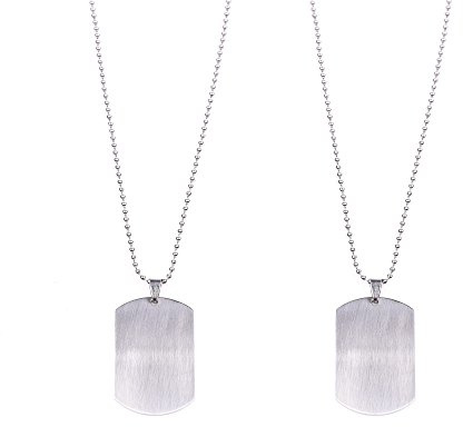 Cosmos 2 Pcs Military Dog Tags Dog ID Tags with 23.5 Inch Nickel Plated Steel Ball Chains