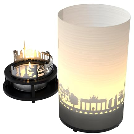 Berlin Premium Geschenkbox: Magische Motivkerze mit Berliner Skyline - Schattenkunstwerk für Berlin Fans