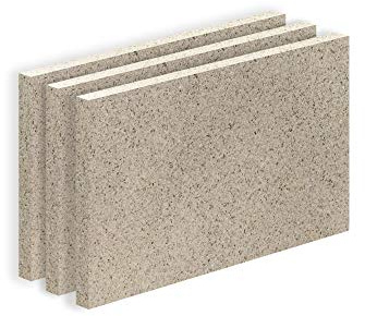 Vermiculite Platte Schamott-Ersatz für Kamin-Ofen Feuerraum Auskleidung SF600 500x300mm 25mm Stärke Temperaturbeständig bis 1100 °C mind. 600kg/m³ Rohdichte (x3)