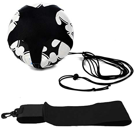Football Ceinture D'entraînemen,Football Kick Ballon de d'entraînement avec élastique,Ceinture réglable pour Enfant et Adulte Noir