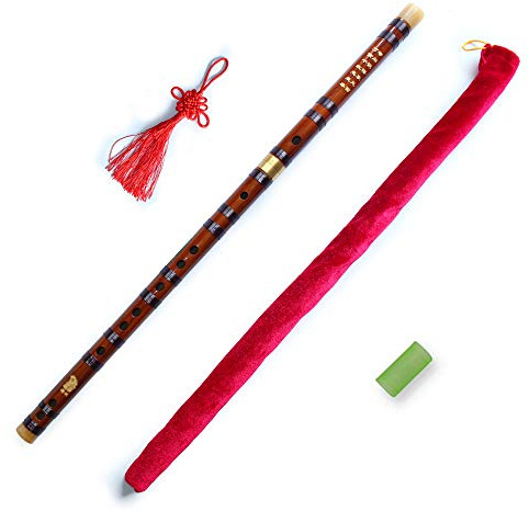 Vintage Style Dizi Bamboo Flute Chinese Instrument Traditional (KEY F)