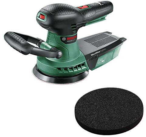 Bosch Akku Exzenterschleifer AdvancedOrbit 18 (ohne Akku, Schleifteller-Ø 125 mm, 18 Volt System, im Karton) + Bosch Polierschwamm (125 mm)
