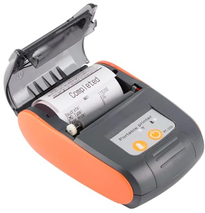 Socobeta Imprimante Thermique sans Fil USB d'imprimante de Ticket de reçu Bluetooth 4.0 avec Batterie Lithium-ION Rechargeable 1500mAh 7.4V(Prise UE Orange)