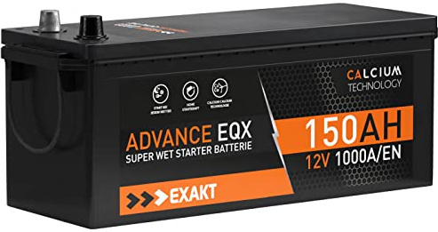 EXAKT LKW Batterie 12V 150Ah ersetzt 140Ah 120ah 125Ah Schlepper Traktor