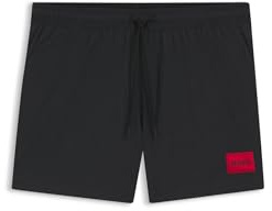 HUGO Hommes Dominica Short de Bain à séchage Rapide avec étiquette Logo Rouge