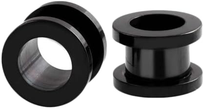 Lieson Ohr Tunnel Ohrringe, 2 Stück Flesh Tunnel Edelstahl Schwarz Creolen Ohr Plug Piercing Schmuck